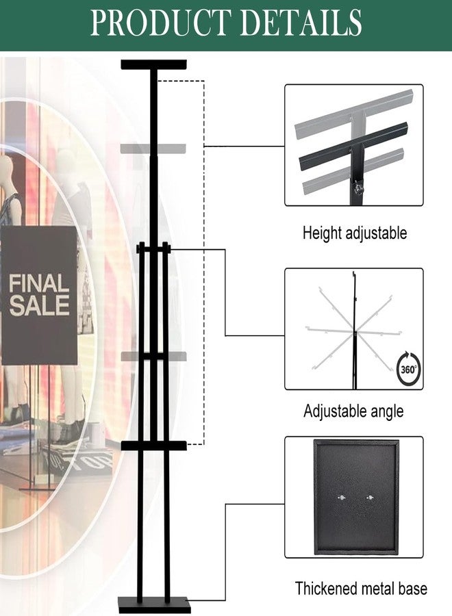 Climberty® Upright Sign Stand Stainless Steel Sign Holder Tilting Display Stand Rack with Adjustable Height & Angle, Commercial Advertisement Poster Stand Restaurants Menu Stand - Image 3