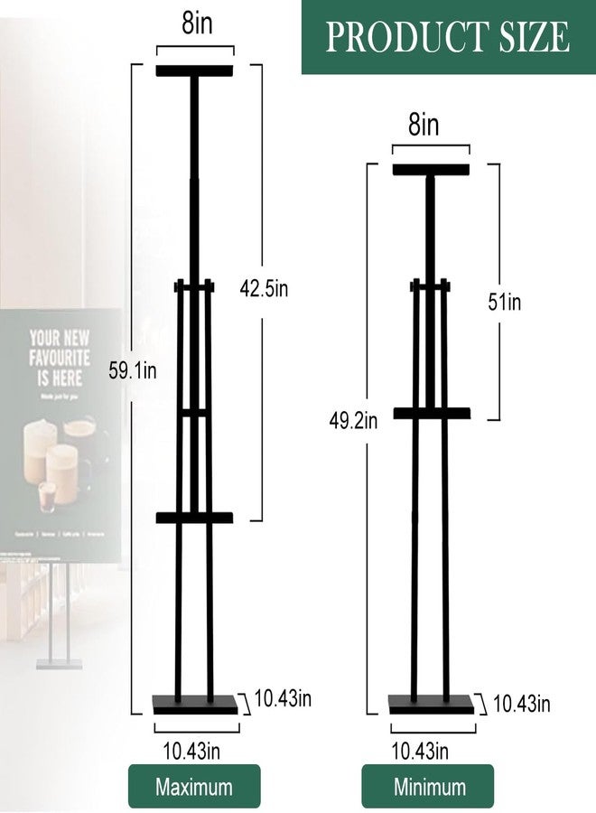 Climberty® Upright Sign Stand Stainless Steel Sign Holder Tilting Display Stand Rack with Adjustable Height & Angle, Commercial Advertisement Poster Stand Restaurants Menu Stand - Image 2