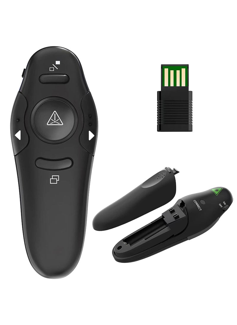 VOVIGGOL Presentation Clicker for PowerPoint Presentation Remote, RF 2.4GHz Wireless Presenter Remote USB Google Slide Advancer PPT PowerPoint Clicker for Mac, Keynote, Computer, Laptop (Black)  - Image 1