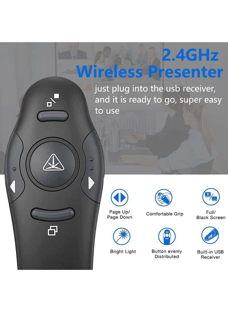 VOVIGGOL Presentation Clicker for PowerPoint Presentation Remote, RF 2.4GHz Wireless Presenter Remote USB Google Slide Advancer PPT PowerPoint Clicker for Mac, Keynote, Computer, Laptop (Black)  - Image 2