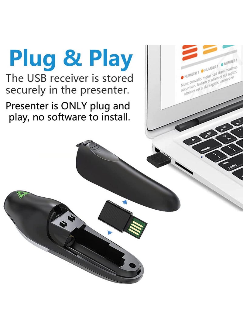 VOVIGGOL Presentation Clicker for PowerPoint Presentation Remote, RF 2.4GHz Wireless Presenter Remote USB Google Slide Advancer PPT PowerPoint Clicker for Mac, Keynote, Computer, Laptop (Black)  - Image 3