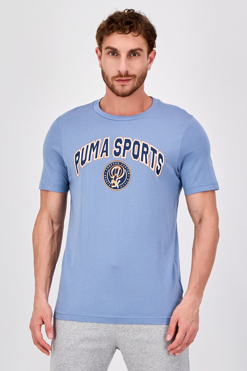 PUMA Men Sportswear Fit Short Sleeve Outdoor T-Shirt, Slate Blue - Image 1