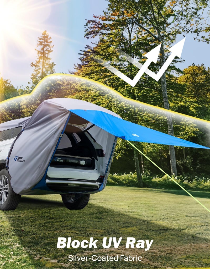 JOYTUTUS SUV Tailgate Tent with Awning Shade, Car Roof Canopy and Poles, Water Resistant Camping Tent, Outdoor Travel Preferred, Universal Fit Most SUV- Green - Image 4