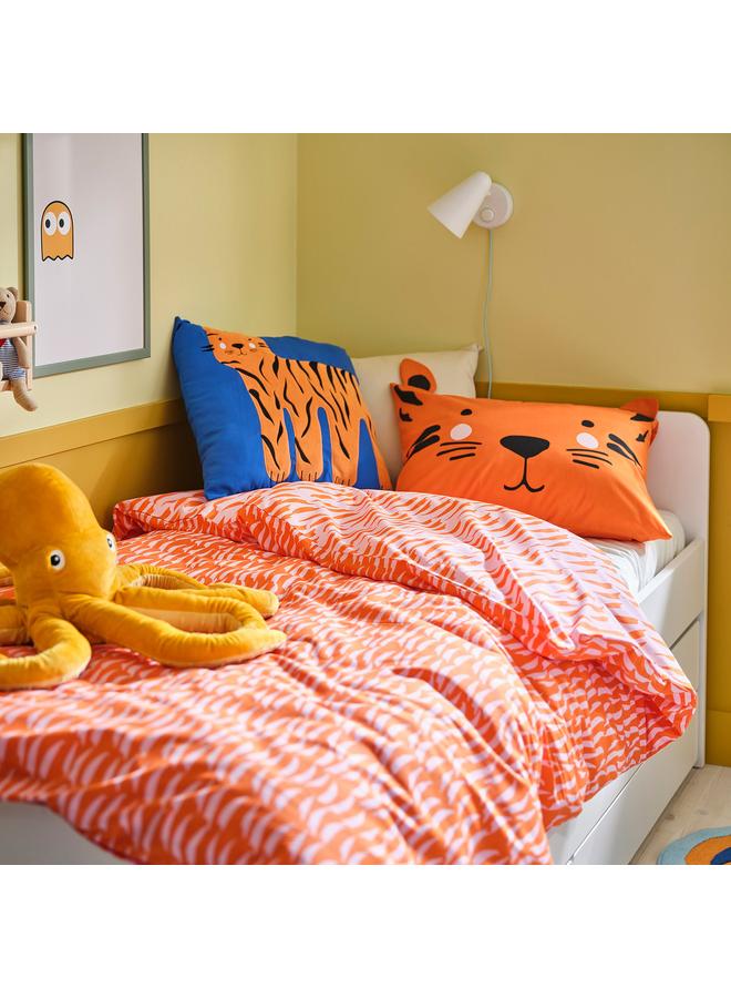erorex Duvet Cover And Pillowcase, Orange/Tiger, 150X200/50X80 Cm - Image 4
