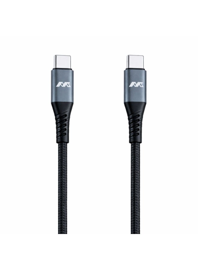 كابل Markety USB-C إلى USB-C بطول 1 متر - كابل شحن سريع PD بقدرة 60 واط، تصميم متين من الألومنيوم، متوافق مع أجهزة سامسونج، آيباد، ماك بوك، وأجهزة USB-C - Image 3