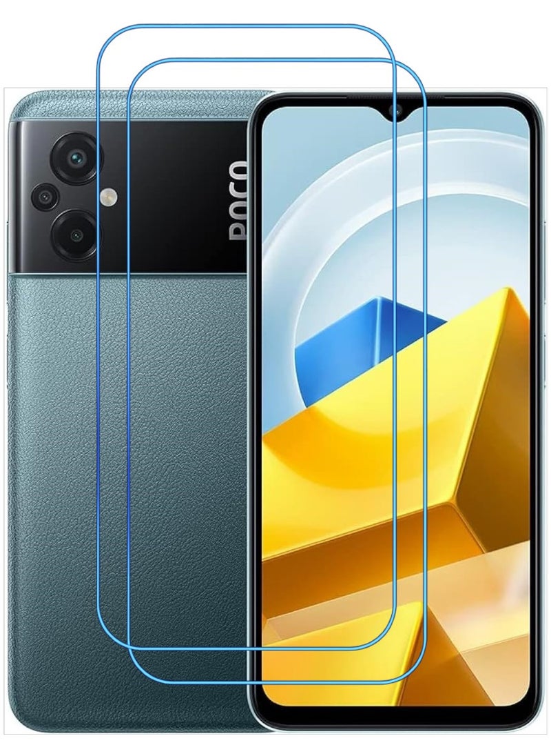ACLIX 2 Pieces Antistatic ESD Dustproof Premium Quality High Definition Clear Tempered Glass Screen Protector Designed For Xiaomi Poco M5 - Image 1