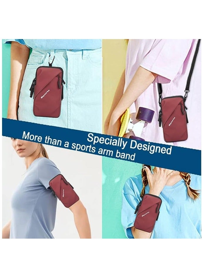 Generic Arm Band Running,Phone Holder for Sports Storage Pouch for Workout Running Cellphone Sleeve Armband Storage Bag Red - Image 3