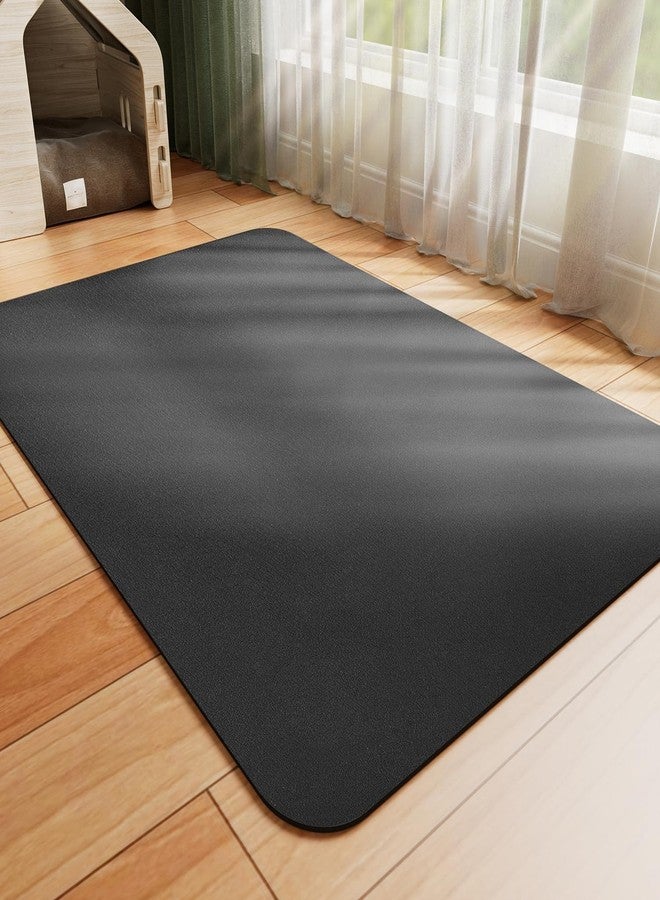 HotLive Dog Food Mat - Absorbent Cat Mat for Food and Water, No Stains Pet Feeding Bowl Mat, Easy to Clean Pet Placemats, Quick Dry Dog Water Dispenser Mat for Messy Drinkers | Black 18"x 28" - Image 1