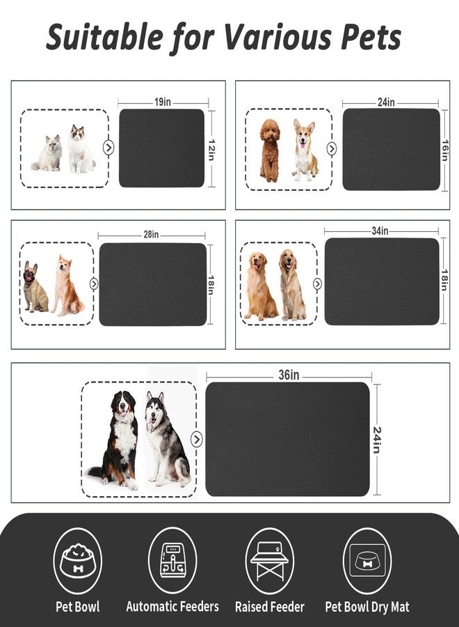HotLive Dog Food Mat - Absorbent Cat Mat for Food and Water, No Stains Pet Feeding Bowl Mat, Easy to Clean Pet Placemats, Quick Dry Dog Water Dispenser Mat for Messy Drinkers | Black 18"x 28" - Image 4