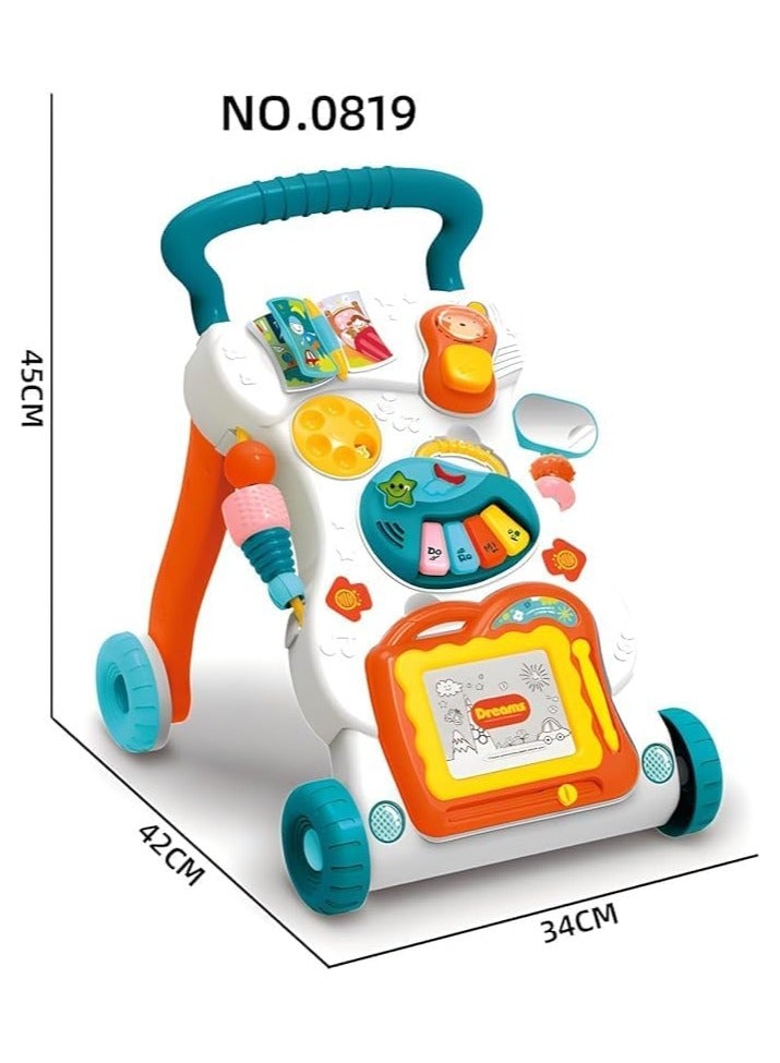 بونكا مشاية أطفال 3 في 1 من بونكا مع لوحة رسم للفتيات والفتيان الصغار، طاولة أنشطة الجلوس والتعلم مشاية الأطفال، مشاية دفع للتعلم المبكر لحديثي الولادة، ألعاب واقفة للأطفال من سن 12 إلى 36 شهرًا - Image 4