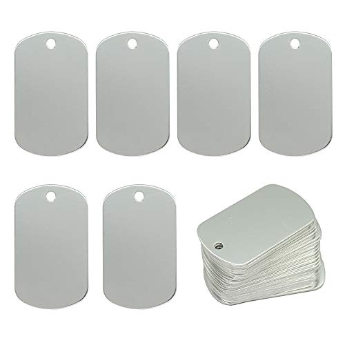 StayMax Aluminum Blank Tags Stamping Blanks 25 Pack (Silver) - Image 1