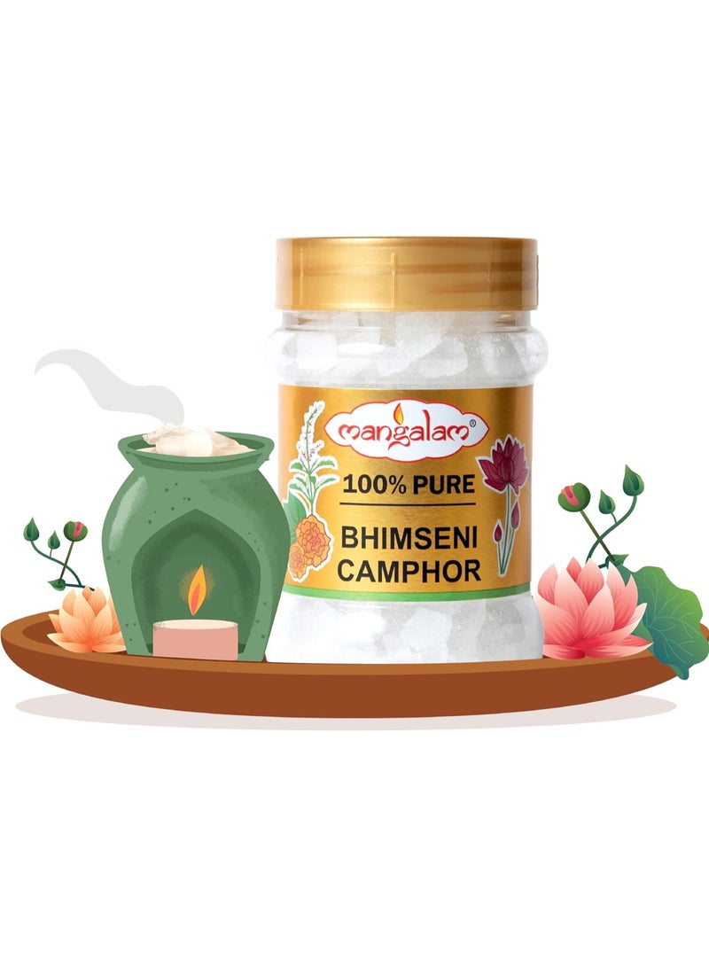 MANGALAM Bhimseni (Original) Camphor 100g Jar - Pack Of 1 | 100% Pure | For Puja, Aromatherapy & Air Freshener | Sweet Fragrance - Image 2