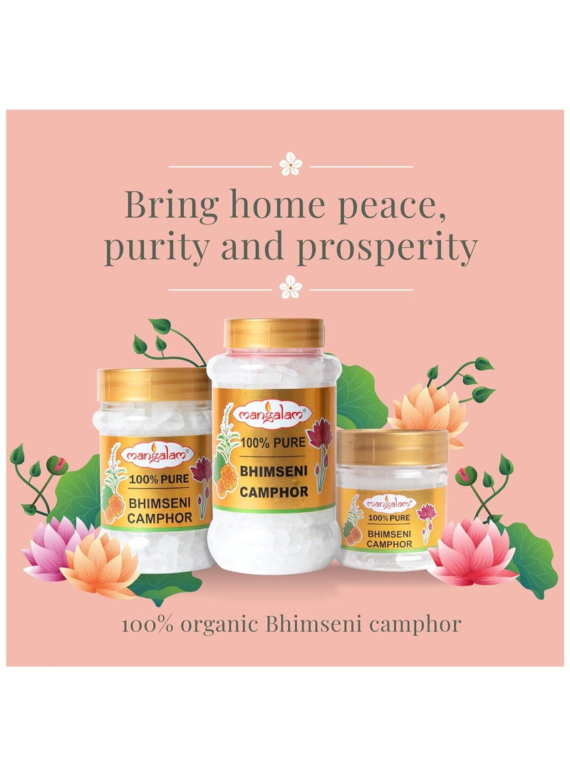 MANGALAM Bhimseni (Original) Camphor 100g Jar - Pack Of 1 | 100% Pure | For Puja, Aromatherapy & Air Freshener | Sweet Fragrance - Image 3