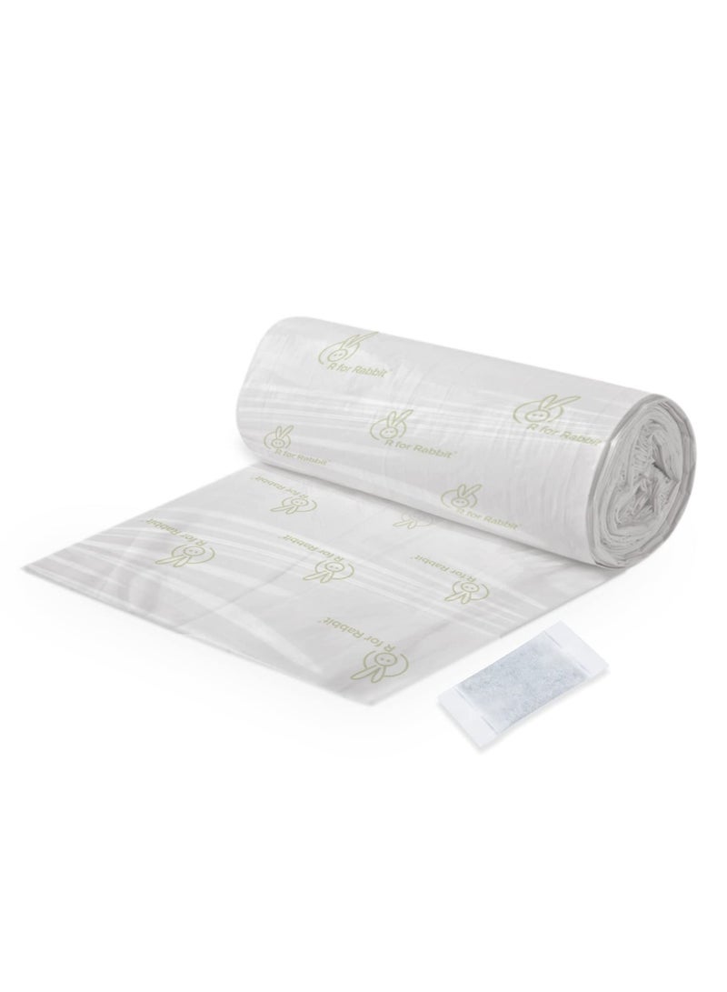 R for Rabbit Biodegradable Trash Bag with Carbon Filter for Diaper Bin White Hygobin  - Image 1