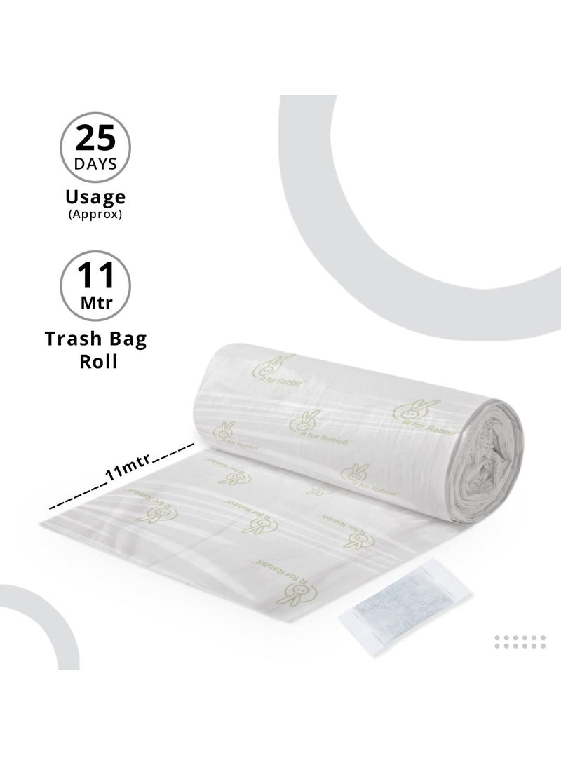 R for Rabbit Biodegradable Trash Bag with Carbon Filter for Diaper Bin White Hygobin  - Image 4