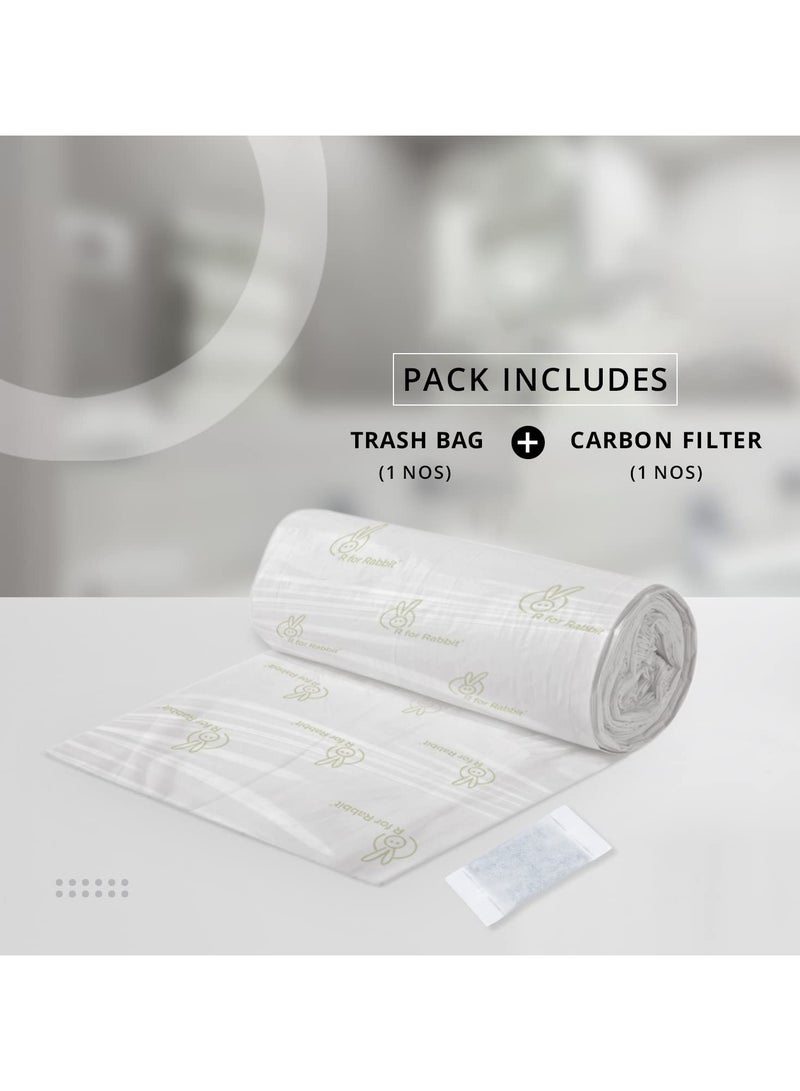 R for Rabbit Biodegradable Trash Bag with Carbon Filter for Diaper Bin White Hygobin  - Image 5