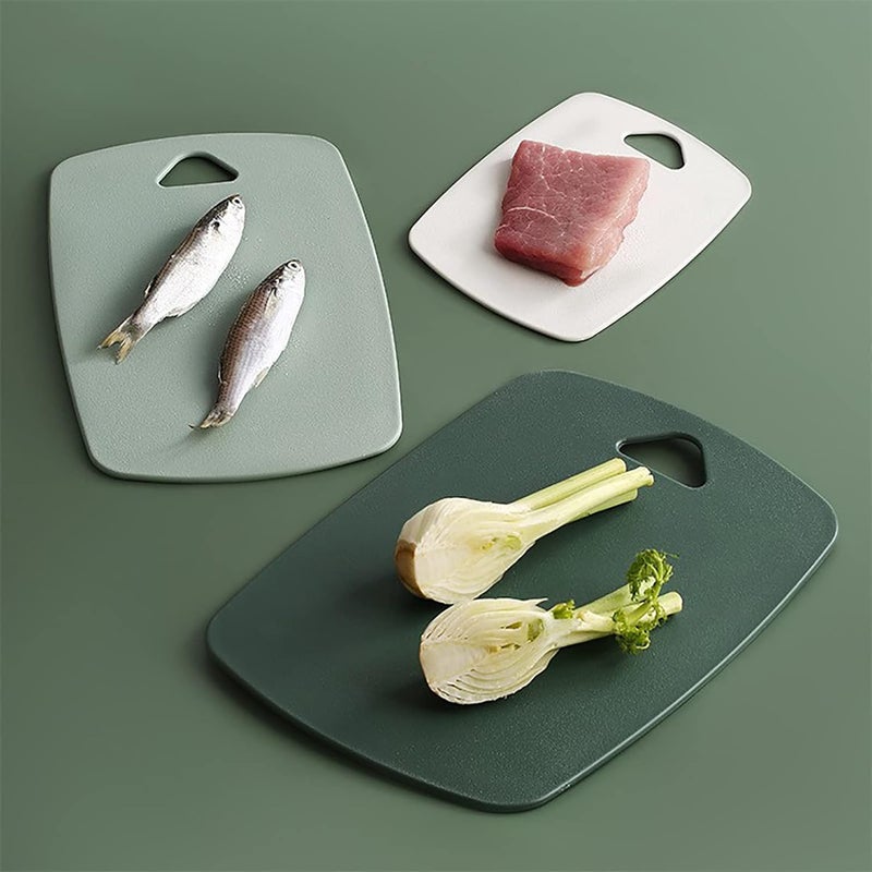NAIDEV Kitchen Plastic Cutting Board Set of 3 Chopping Board Set for Vegetable and Fruit Food Cooking Mint with Easy Grip Handle and Nonslip Handle Border and Matte Surface - Image 4