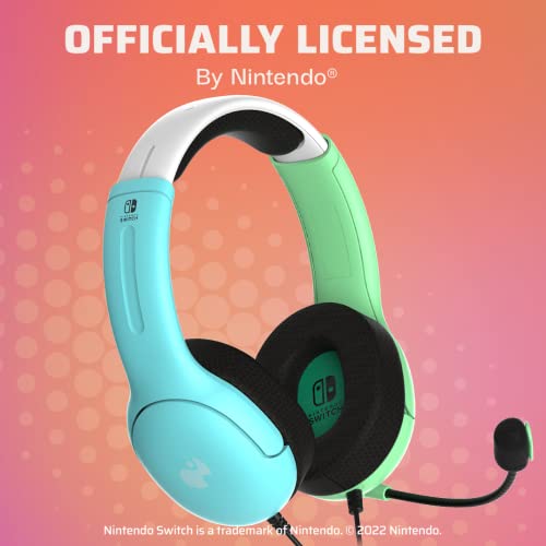 PDP Gaming LVL40 Stereo Headset with Mic for Nintendo Switch/Switch Lite/OLED - Wired Power Noise Cancelling Microphone, Lightweight, Soft Comfort On Ear Headphones (Animal Crossing Blue & Green) - Image 2