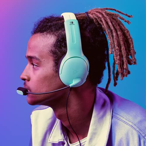 PDP Gaming LVL40 Stereo Headset with Mic for Nintendo Switch/Switch Lite/OLED - Wired Power Noise Cancelling Microphone, Lightweight, Soft Comfort On Ear Headphones (Animal Crossing Blue & Green) - Image 4