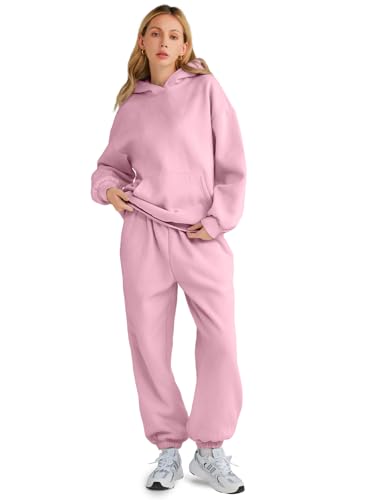 AUTOMET Women 2 Piece Outfits 2025 Plus Size Fall Fashion Airport Travel Pants Lounge Set Leisure Vacation Winter Clothes Sweatsuits PalePink S - Image 2