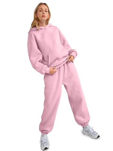 AUTOMET Women 2 Piece Outfits 2025 Plus Size Fall Fashion Airport Travel Pants Lounge Set Leisure Vacation Winter Clothes Sweatsuits PalePink S - Image 5
