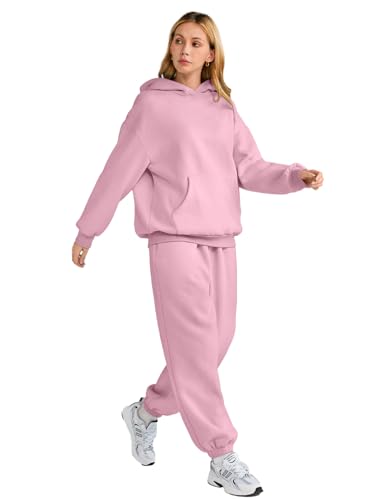 AUTOMET Women 2 Piece Outfits 2025 Plus Size Fall Fashion Airport Travel Pants Lounge Set Leisure Vacation Winter Clothes Sweatsuits PalePink S - Image 4