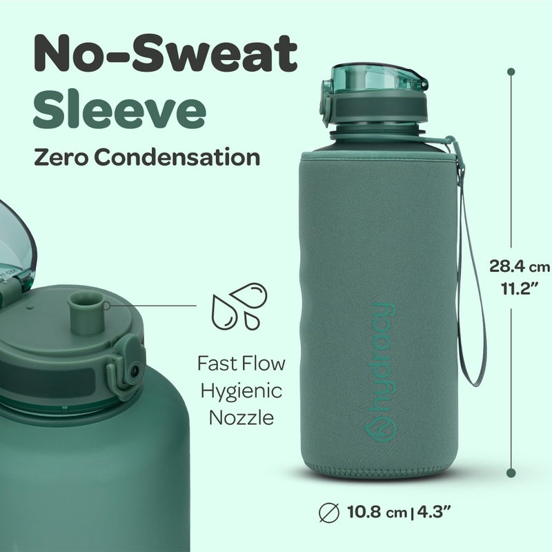 Hydracy Water Bottle with Time Marker -Large Half Gallon 64 oz BPA Free Bottle & No Sweat Sleeve -Leak Proof with Fruit Infuser Strainer & Times to Drink -Ideal for Sports & Outdoors - Image 5