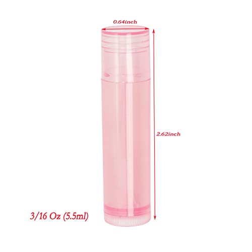Mini Skater 20Pcs 3/16 Oz (5.5ml) Translucent Lipstick Cosmetic Empty Lip Gloss Lipstick Balm Tube With Caps Container Bottle For Lady Women Makeup Tool (Pink) - Image 3