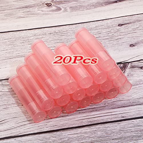 Mini Skater 20Pcs 3/16 Oz (5.5ml) Translucent Lipstick Cosmetic Empty Lip Gloss Lipstick Balm Tube With Caps Container Bottle For Lady Women Makeup Tool (Pink) - Image 5