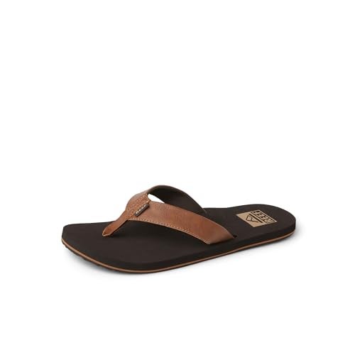 Reef Twinpin Mens Beach Flip Flop, Soft Cushion Footbed, Water Friendly, Brown, 12 - Image 1
