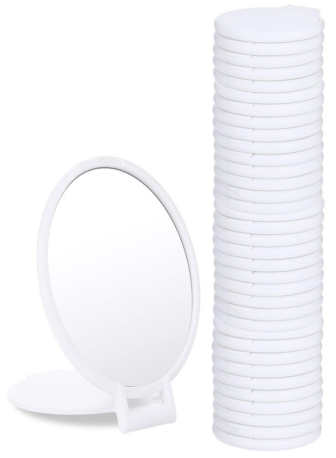 Prasacco 36 Pcs Compact Mirror Mini Mirror Small Mirror Portable Pocket Mirror Round Makeup Mirror for Purse Mini Folding Mirror for Women Travel Daily Use, (White) - Image 1