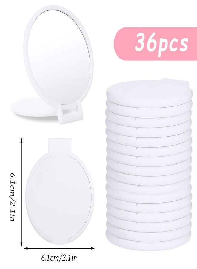 Prasacco 36 Pcs Compact Mirror Mini Mirror Small Mirror Portable Pocket Mirror Round Makeup Mirror for Purse Mini Folding Mirror for Women Travel Daily Use, (White) - Image 2