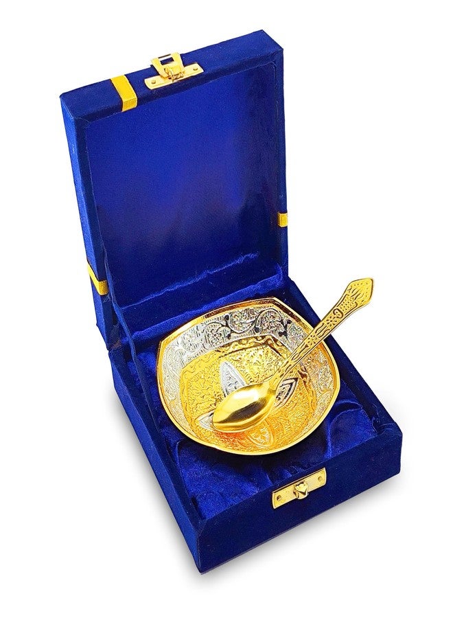 NOBILITY Silver Plated Bowl Spoon Set Light Weight with Blue Box Diwali Christmas Eid Wedding Return Home Decoration Friends Family Corporate Gift Items Dessert Dry Fruits Serving Gifts - Image 4