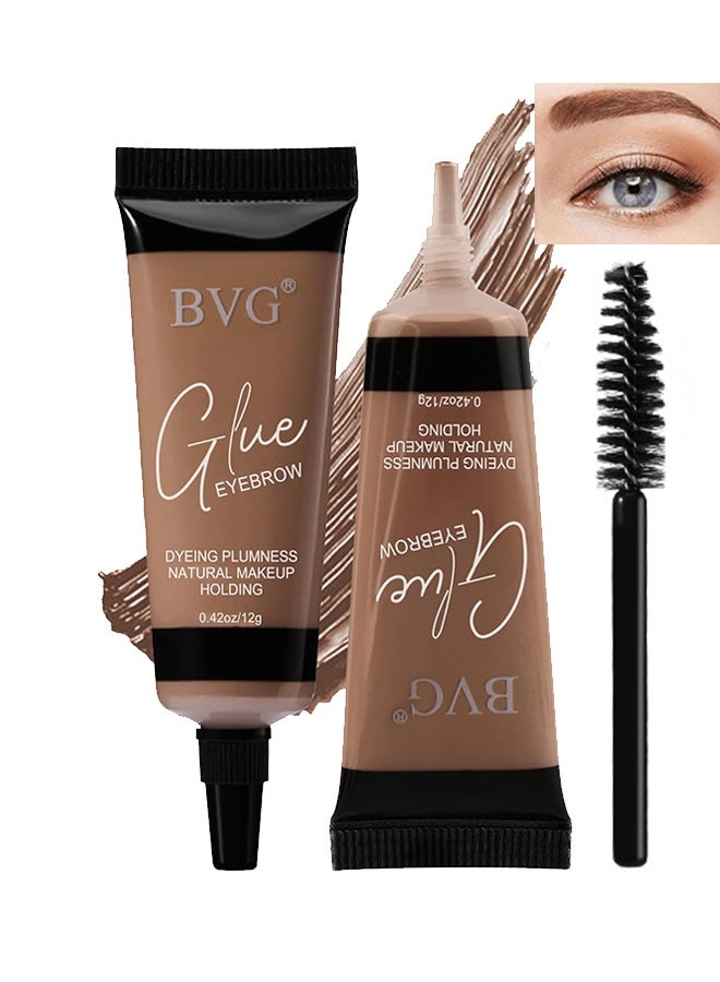 bvg Eyebrow Dyeing Plumpness ,Tinted Eyebrow Gel Kit - Auburn Thickening Brow gel,Natural Long Lasting Waterproof Eyebrow Makeup Gift for Women with 1 Eyebrow Brushes- # 02 - Image 1