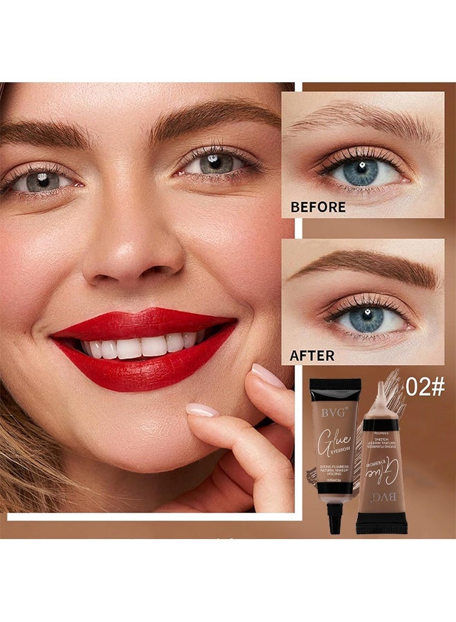 bvg Eyebrow Dyeing Plumpness ,Tinted Eyebrow Gel Kit - Auburn Thickening Brow gel,Natural Long Lasting Waterproof Eyebrow Makeup Gift for Women with 1 Eyebrow Brushes- # 02 - Image 2