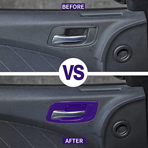 JWWY Inner Door Bowl Handle Interior Door Pull Handle Cover Trim Garnish Fit for 20112025 Dodge Charger Interior AccessoriesChrysler 300 5pcs Purple - Image 3