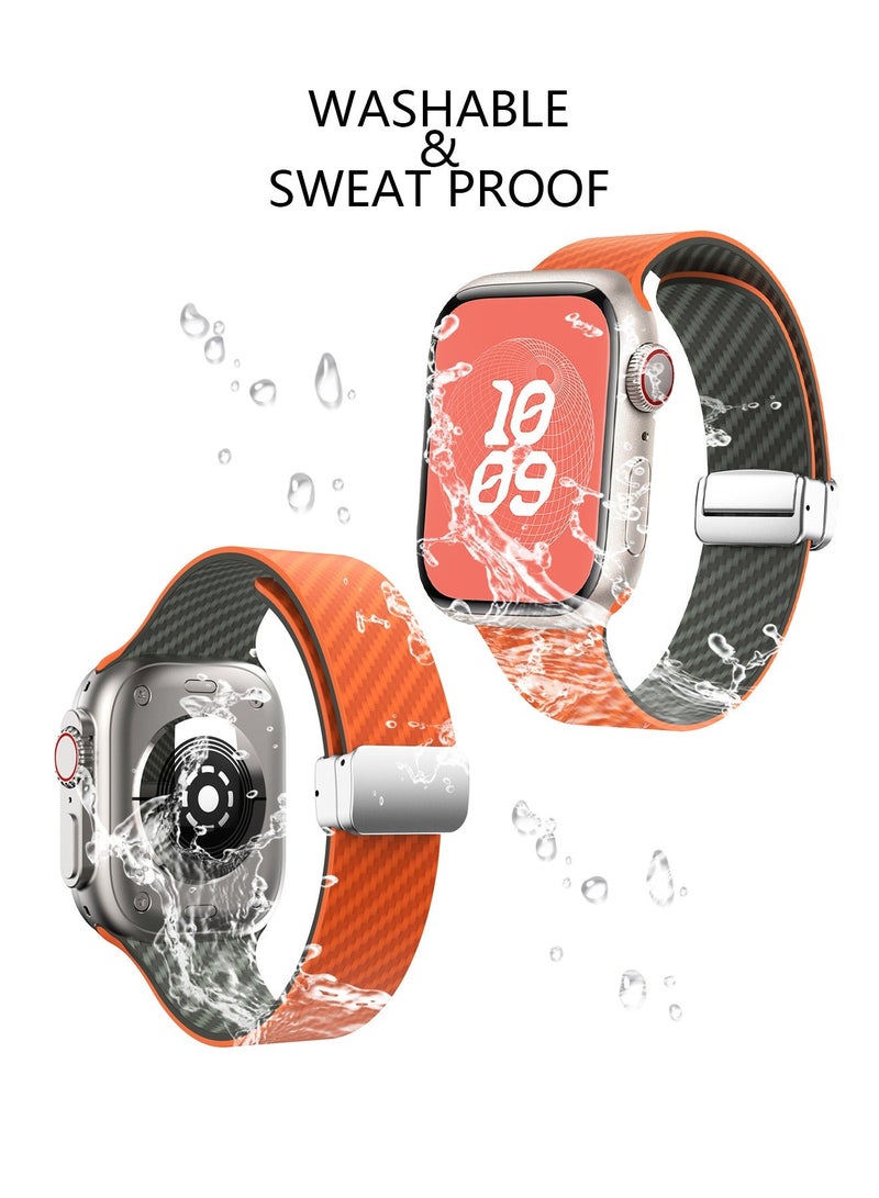 X-level Bands Compatible with Apple Watch 38mm 40mm 41mm Series 9/8/7/SE/6/5/4/3/2/1 IWatch Ultra/Ultra 2/ Silicone Strap With Magnetic folding Buckle, Quick Release Silicone Straps for Women Men - Image 4