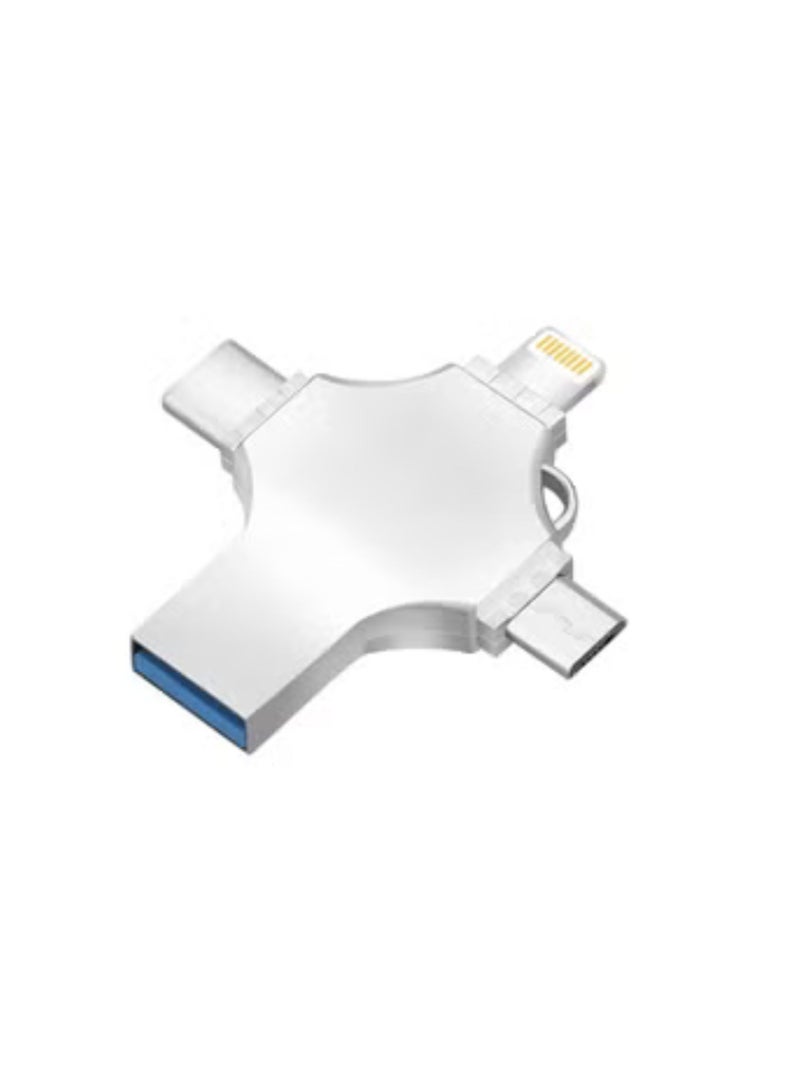 USB High Speed 4 In 1 Multi-function OTG USB Flash Drive Type-C Pen drive 3.0 Memory Disk For iPad Android iOS PC (128GB)