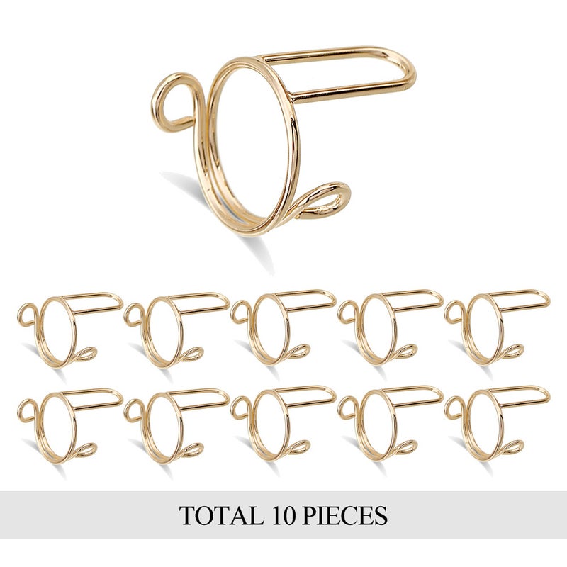 مجموعة خواتم معدنية للأظافر 10 قطع - Image 1