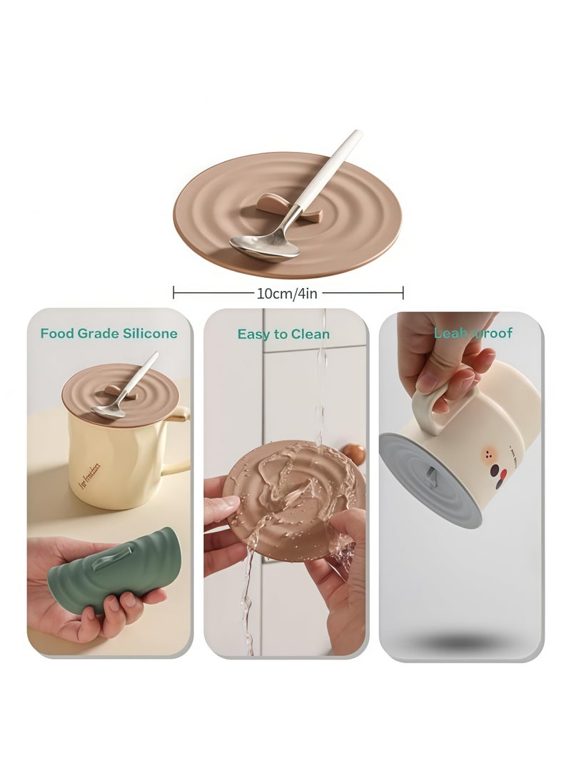 4-Color Design Silicone Cup Lids, Airtight, Dust-Proof, Food-Safe Lids for Mugs, Tea and Coffee Cups, Colorful Universal Cup Lids, Reusable Silicone Cup Lids for Drinks, Universal Cup Lids (4 Pack) - Image 3