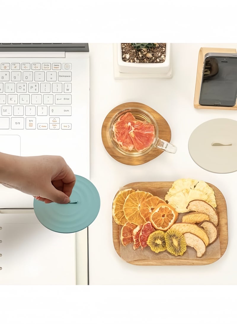 4-Color Design Silicone Cup Lids, Airtight, Dust-Proof, Food-Safe Lids for Mugs, Tea and Coffee Cups, Colorful Universal Cup Lids, Reusable Silicone Cup Lids for Drinks, Universal Cup Lids (4 Pack) - Image 5