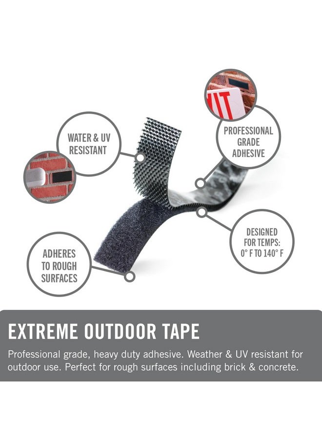 فيلكرو براند شريط التثبيت المزدوج الجوانب من Extreme Outdoor | يتحمل حتى 15 رطلاً على الطوب أو الأسطح الخشنة الأخرى | مقاوم للأشعة فوق البنفسجية والطقس | بكرة شديدة التحمل بطول 14 قدمًا  - Image 2