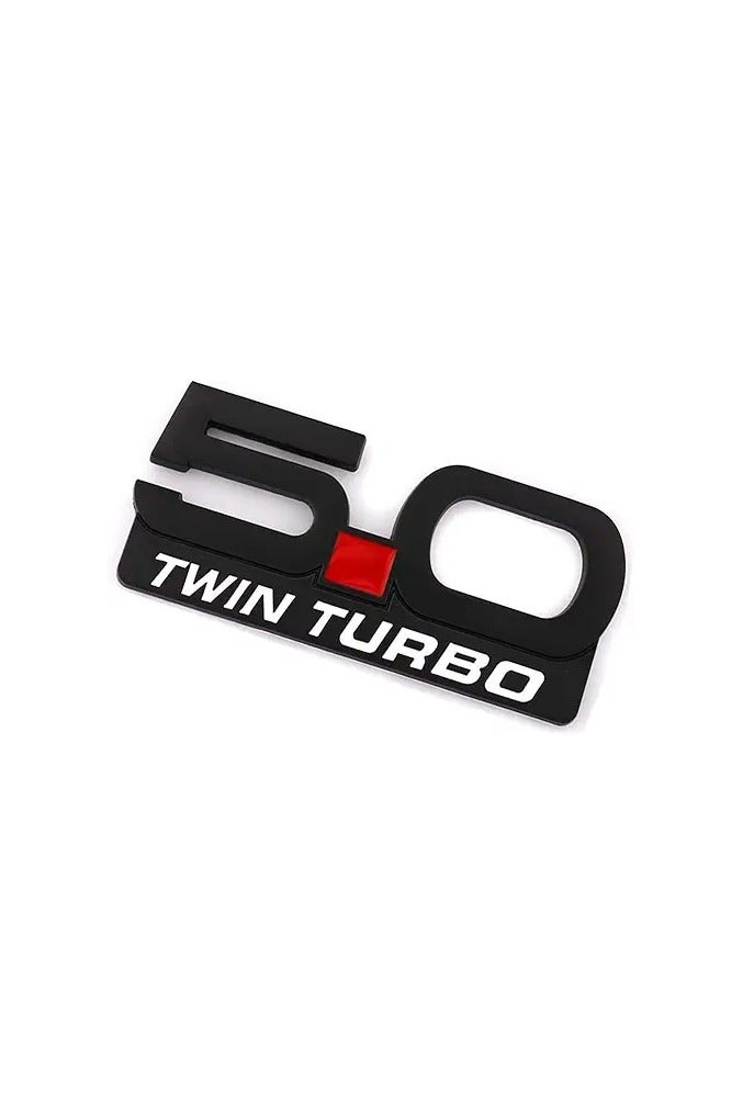 ملصق السيارة 5.0 تقليم غطاء محرك السيارة الأمامي مصبغة شارة شارة الجذع الخلفي 3D شارات السيارة 5.0 ذئب V8 التوأم توربو شعار لفورد موستانج