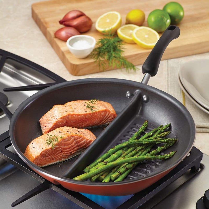 Meyer NonStick 30cm Divided GrillpanTwin PanBreakfast PanMultiSnack Pan - Image 2