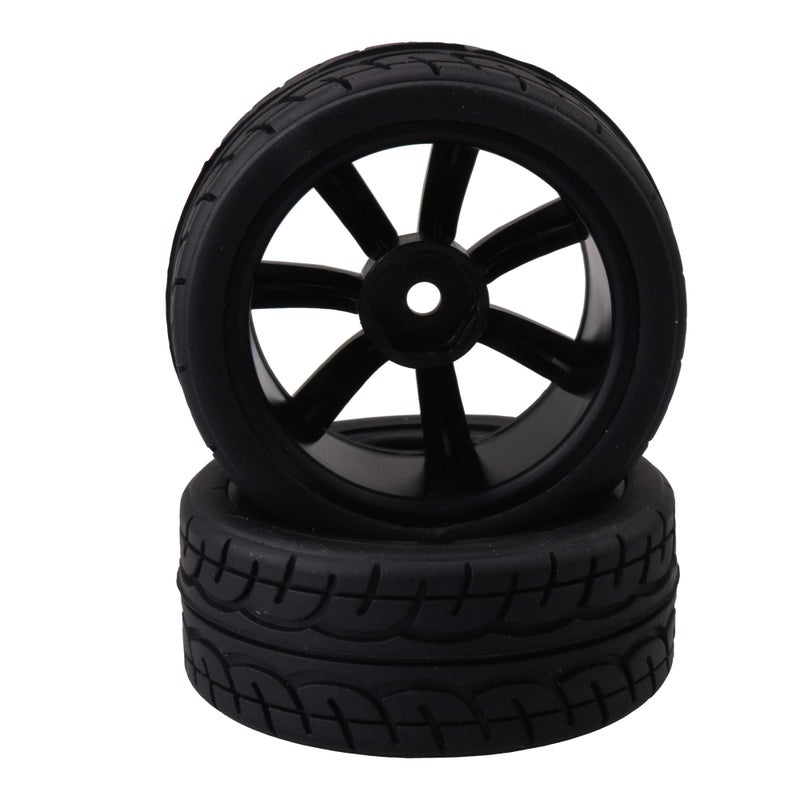 BQLZR Tires with 7-Spoke Wheel Rims for RC1:10 Nitro Car Flat Racing Car Pack of 4 - Image 2