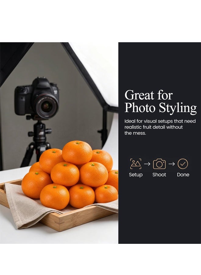 2Pcs Foam Lifelike Artificial Oranges Home Kitchen Decor Photo Props - Image 4