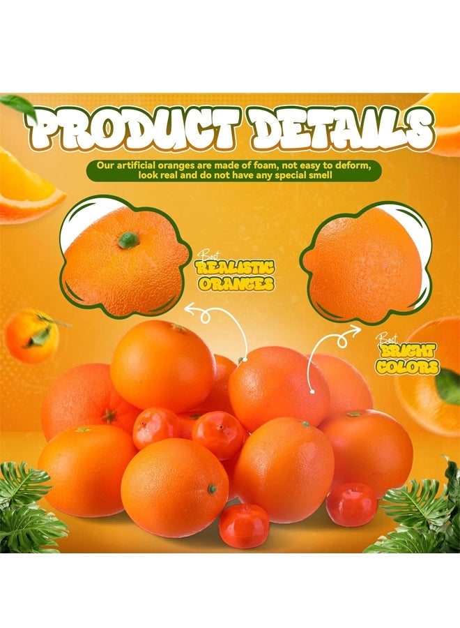 2Pcs Foam Lifelike Artificial Oranges Home Kitchen Decor Photo Props - Image 2