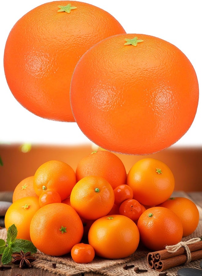 2Pcs Foam Lifelike Artificial Oranges Home Kitchen Decor Photo Props - Image 1