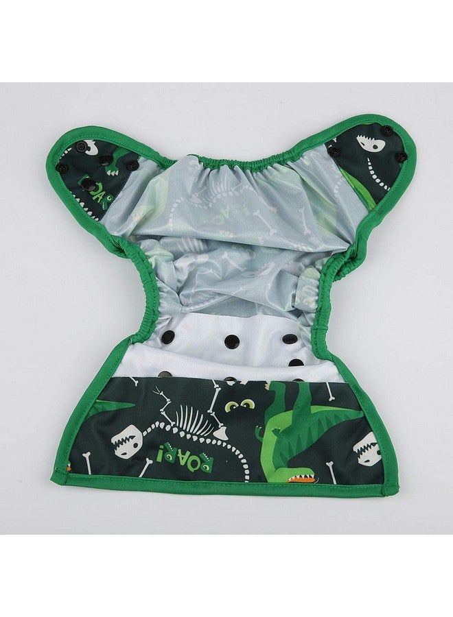 Hibaby One Size Cloth Diaper Cover Snap with Double Gusset (Dinosaur) - Image 3