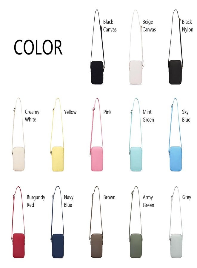 YONBEN Small Crossbody Purse Zipper Cell Phone Bag Mini Shoulder Purse Wallet Smart Phone Wallet with Credit Card Solts (Black-Nylon) - Image 3